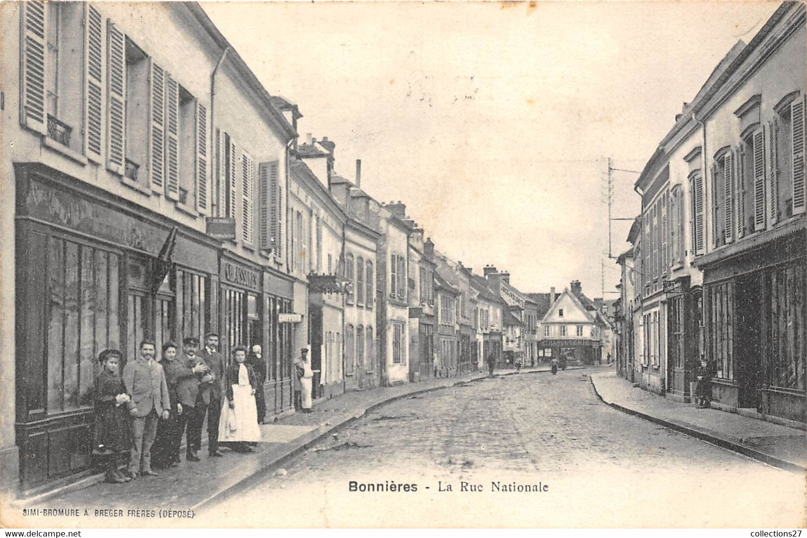 78-BONNIERES- LA RUE NATIONALE - Bonnieres Sur Seine