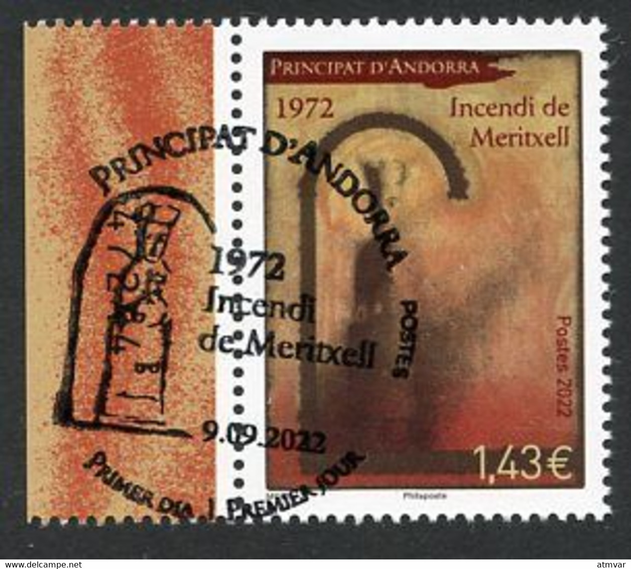 ANDORRA ANDORRE (2022) 1972 Incendi / Incendie Du Sanctuaire De Meritxell, Vierge, Patronne, Verge - Premier Jour - Used Stamps