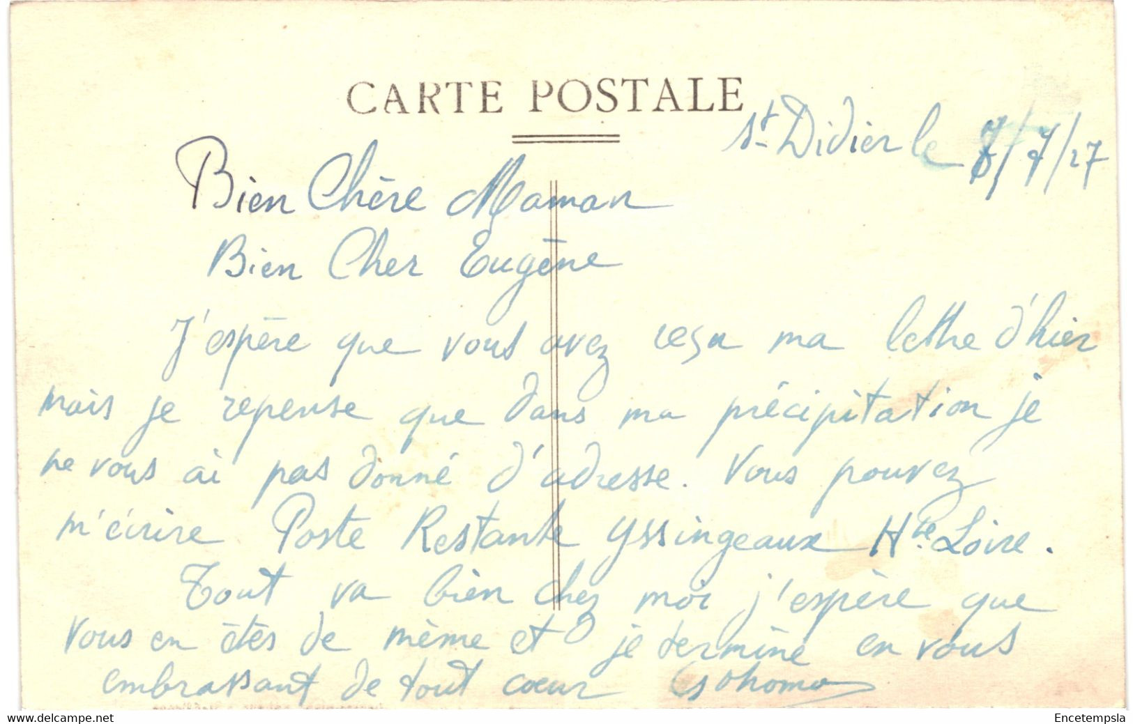CPA-Carte Postale France Saint Didier- Souvenir De Saint Didier  Vue Générale 1927  VM55737 - Saint Didier En Velay