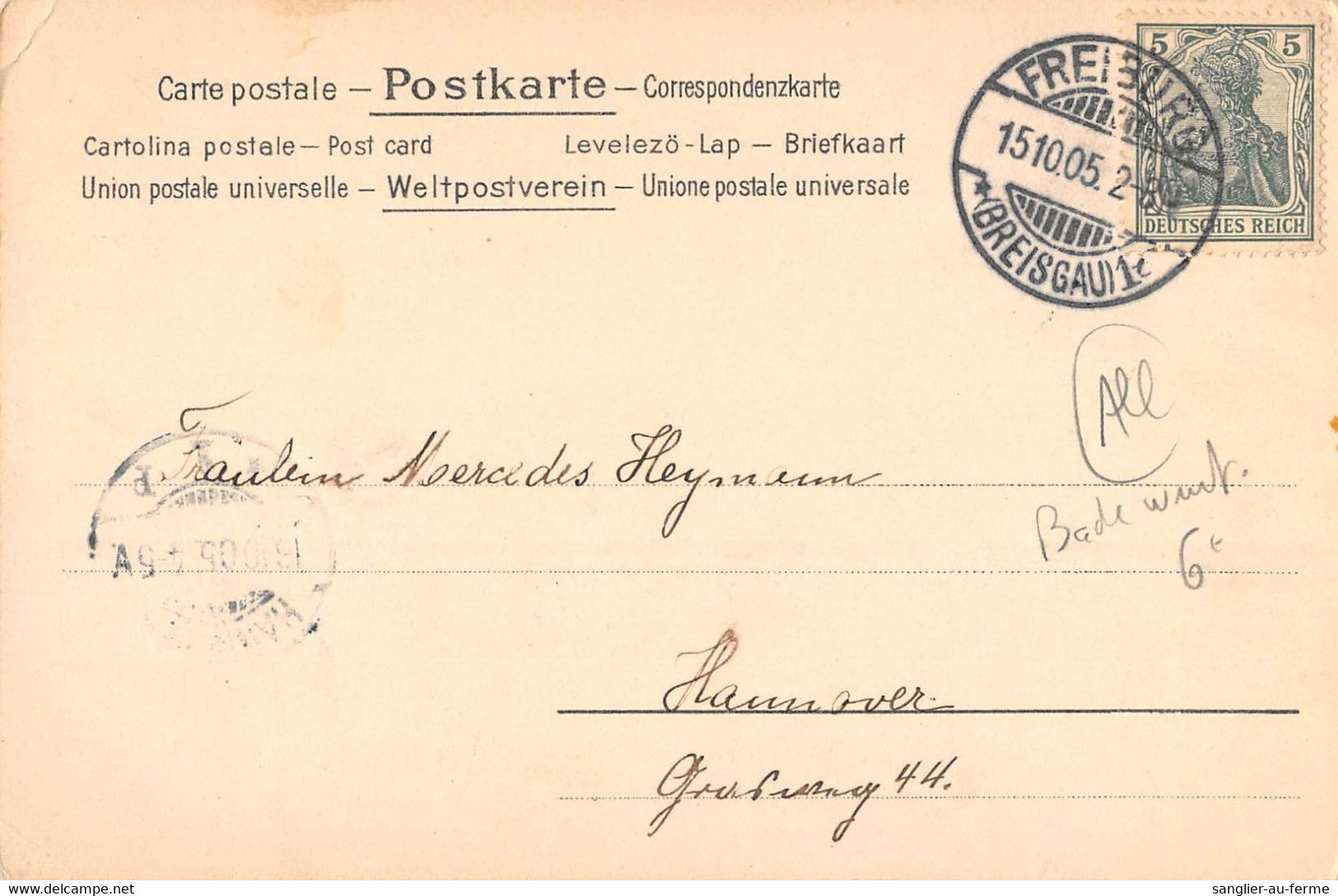 CPA ALLEMAGNE GRUSS AUS FREIBURG HOTEL ROSENBECK - Other & Unclassified