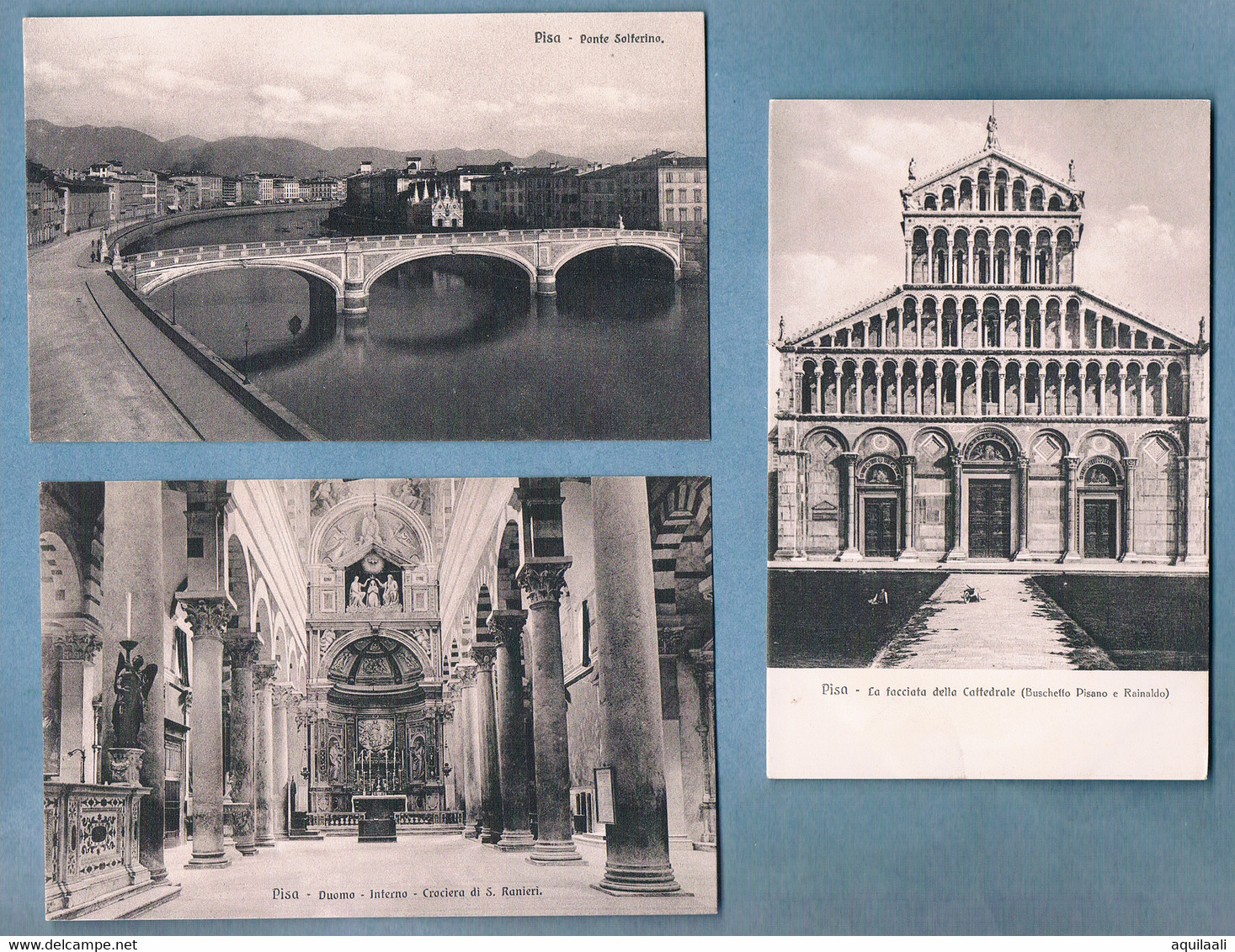Italia, Pisa. N. 3 Cartoline Inizio Anni 1900 Non Circolate. Ponte, Cattedrale Ed Interno Duomo. - Pisa