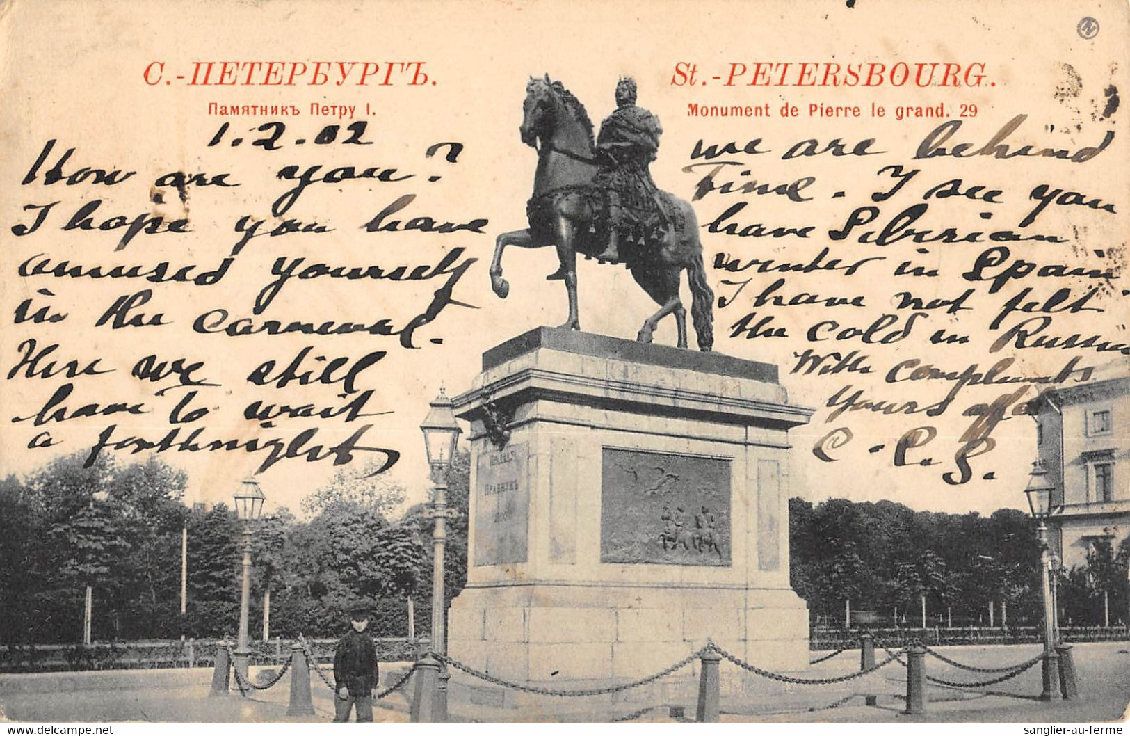 CPA RUSSIE ST PETERSBOURG MONUMENT DE PIERRE LE GRAND - Russland