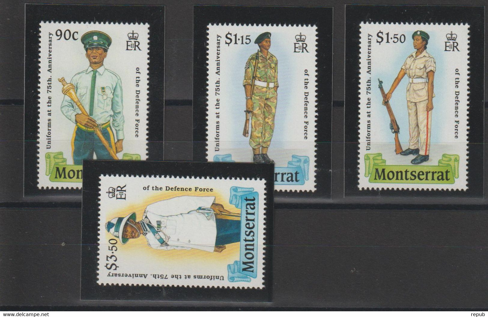 Montserrat 1989 Uniformes Militaires 701-04, 4 Val ** MNH - Montserrat