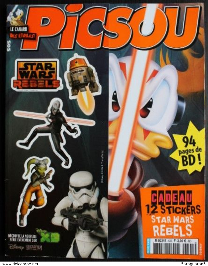 MAGAZINE BD - Picsou Magazine N°505 + Planche Stickers STAR WARS REBELS - Picsou Magazine