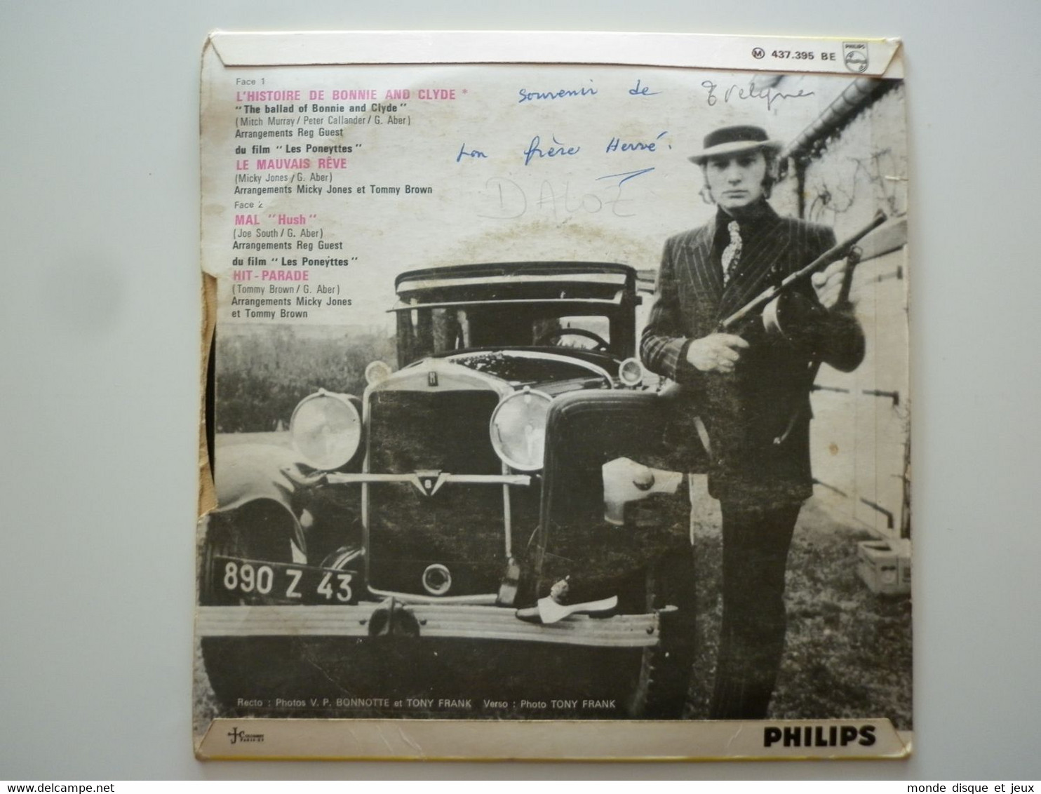 Johnny Hallyday 45Tours EP Vinyle Le Mauvais Rêve / Bonnie And Clyde - 45 T - Maxi-Single