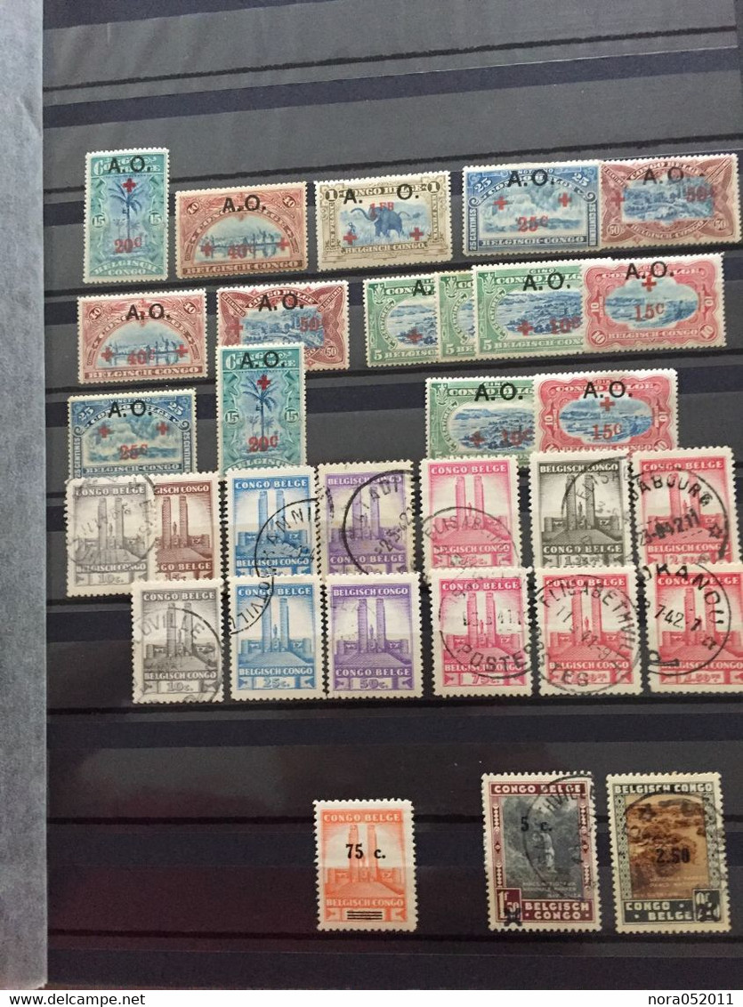 Album de timbres Colonie Belge, Congo etc... Neuf**/* et oblitéré voir détail