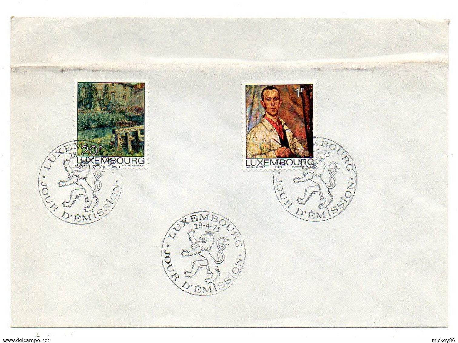 Luxembourg-- FDC --1975 -- Divers  (2 Val ) ..................pli Horizontal Sur Haut D'enveloppe......à Saisir - FDC