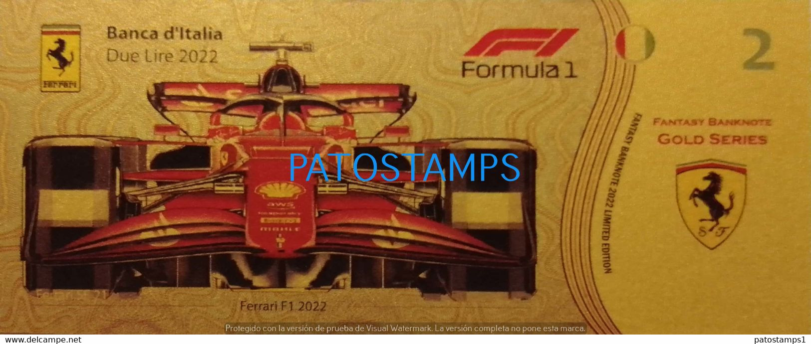 192438 BILLETE FANTASY TICKET 2 AUTOMOBILE CAR FERRARI F14T FORMULA 1 BANCA ITALY NO POSTAL POSTCARD - Kiloware - Banknoten