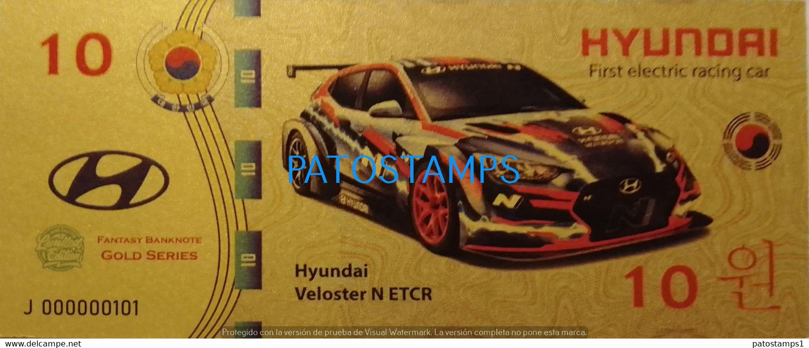 192440 BILLETE FANTASY TICKET 10 AUTOMOBILE HYUNDAI VELOSTER N ETCR RACING CAR NO POSTAL POSTCARD - Lots & Kiloware - Banknotes