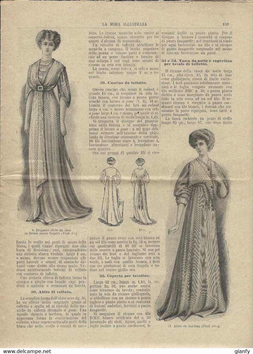 LA MODA ILLUSTRATA EDITRICE SONZOGNO MILANO 1909 - Moda