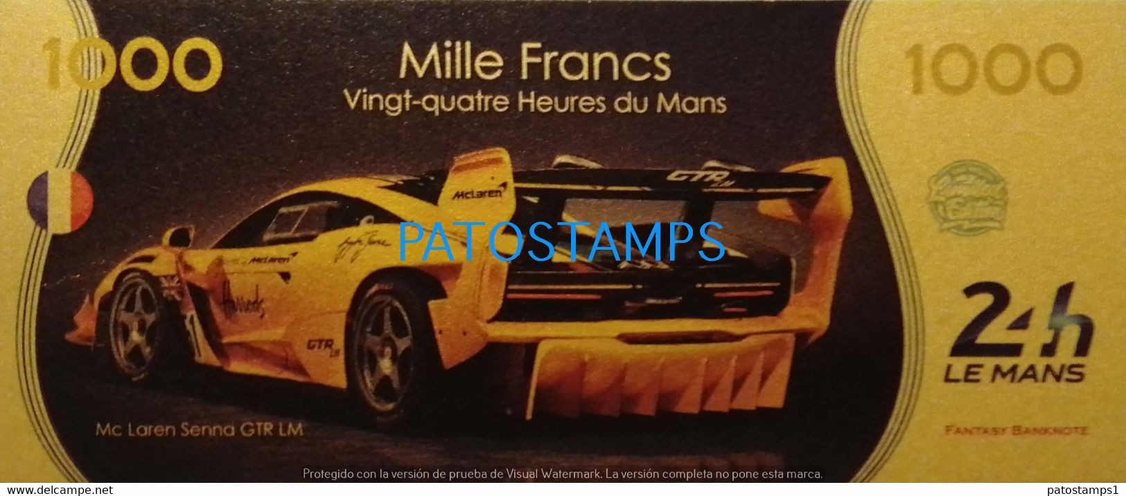 192444 BILLETE FANTASY TICKET 1000 AUTOMOBILE MC LAREN AYRTON SENNA RACING CAR NO POSTAL POSTCARD - Vrac - Billets