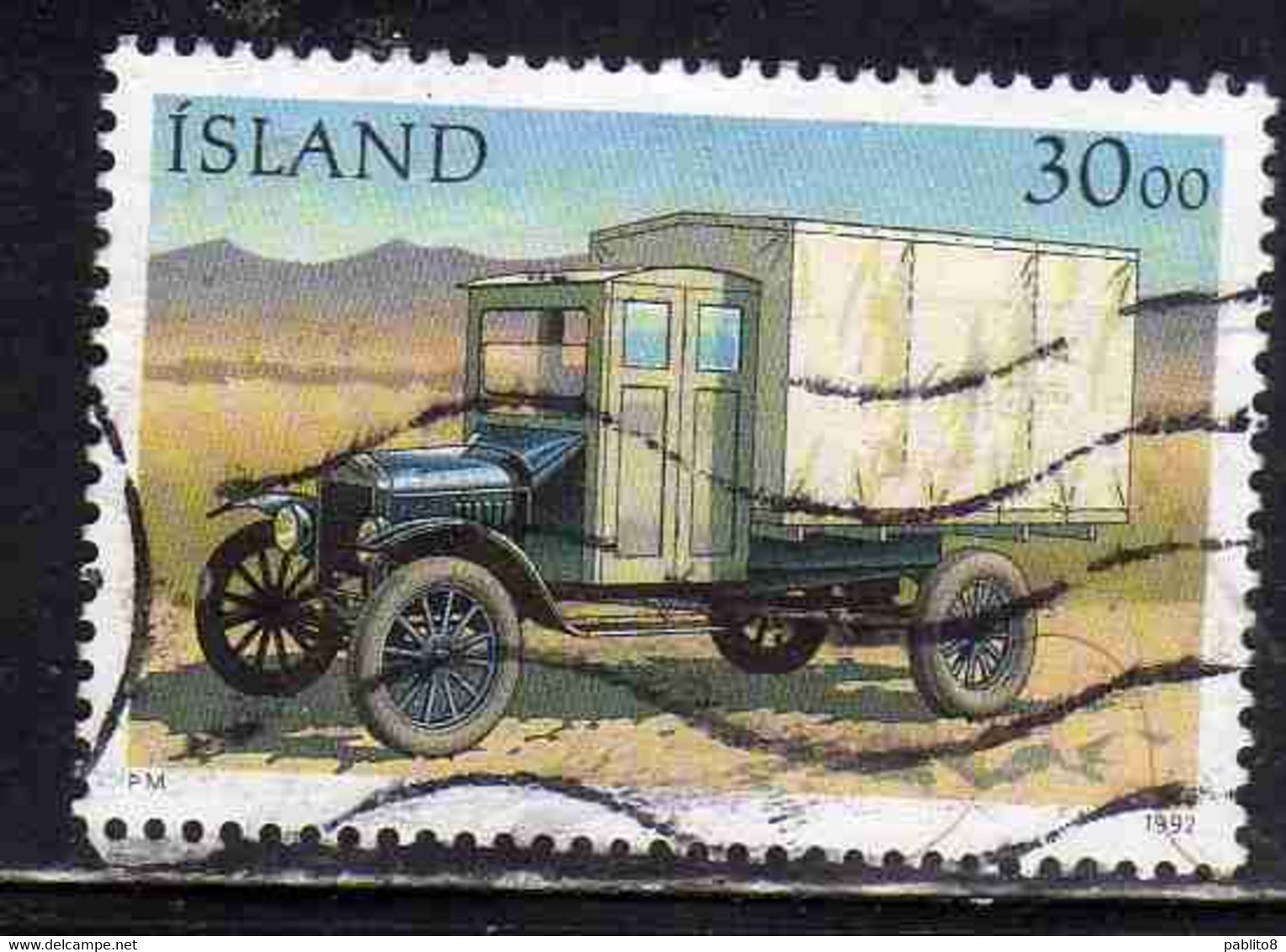 ISLANDA ICELAND ISLANDE ISLAND 1992 MAIL TRANSPORT CAR RE 231 1933 30.00k USED USATO OBLITERE' - Usati