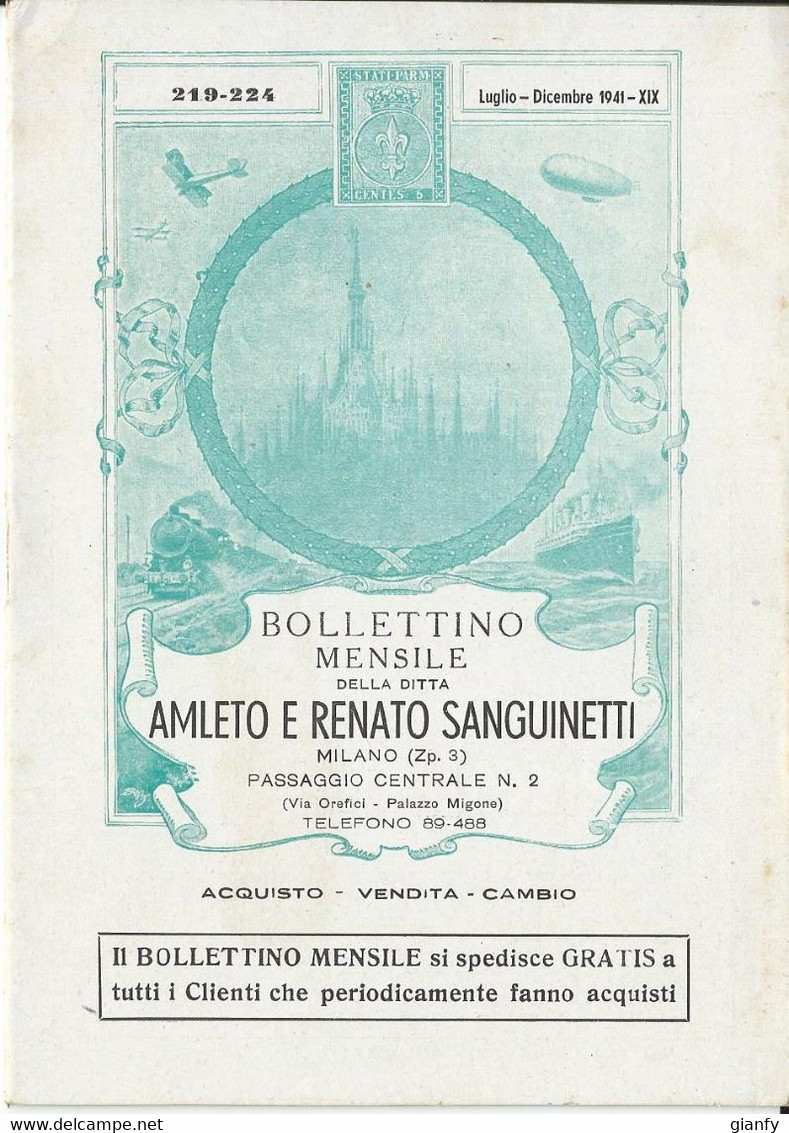 BOLLETTIMO MENSILE AMLETO E RENATO SANGUINETTI - MILANO 1941 - Italien