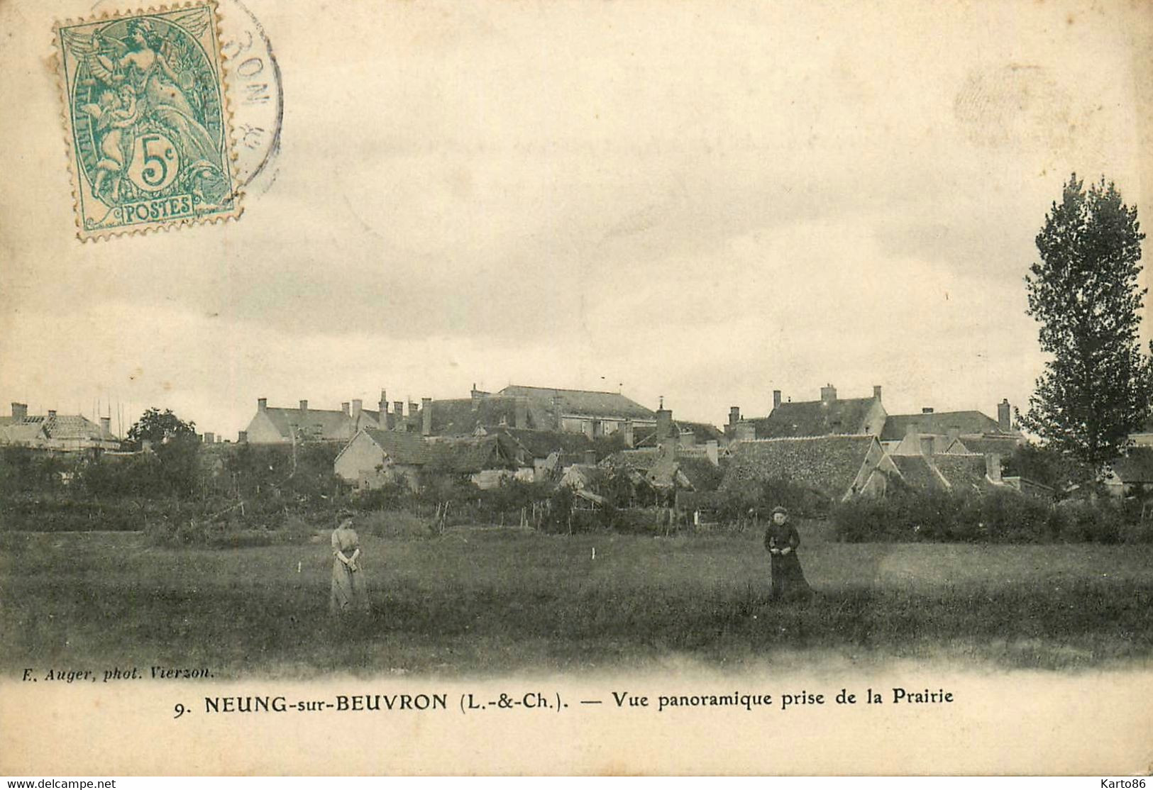 Neung Sur Beuvron * 1906 * Vue Panoramique Prise De La Prairie * Villageois - Neung Sur Beuvron