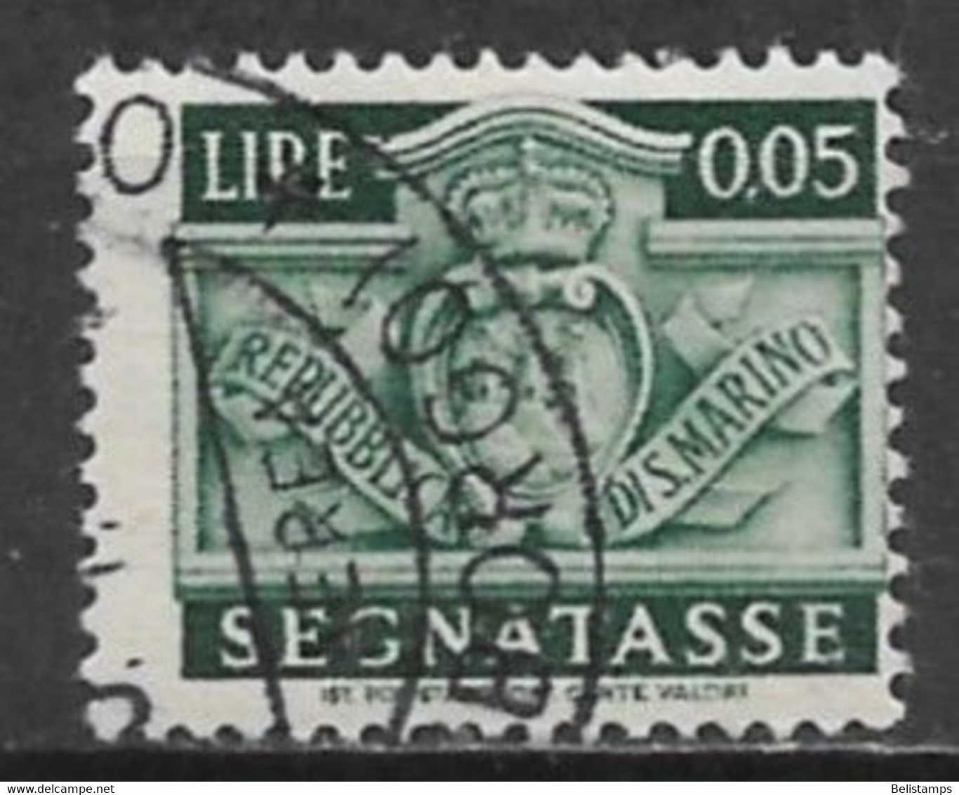 San Marino 1945. Scott #J65 (U) Coat Of Arms - Impuestos