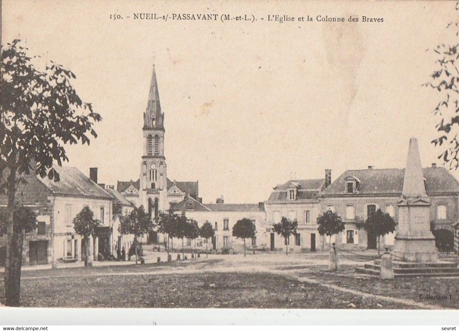 NUEIL-s/- PASSAVANT. - L'Eglise Et La Colonne Des Braves - Autres & Non Classés