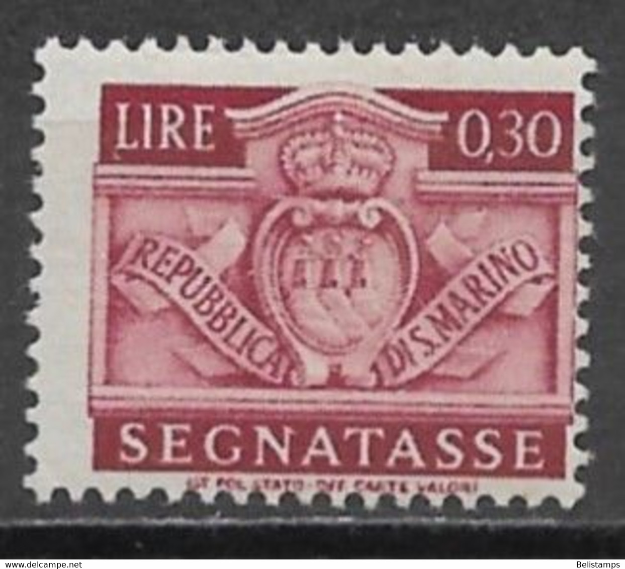 San Marino 1945. Scott #J70 (MH) Coat Of Arms - Impuestos