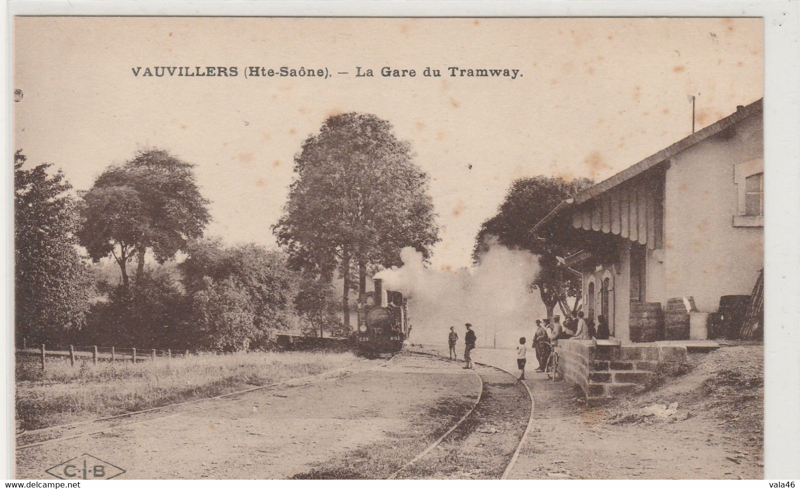 VAUVILLERS   70  HAUTE SAONE  BELLE CPA  LA GARE DU TRAMWAY - Vauvillers