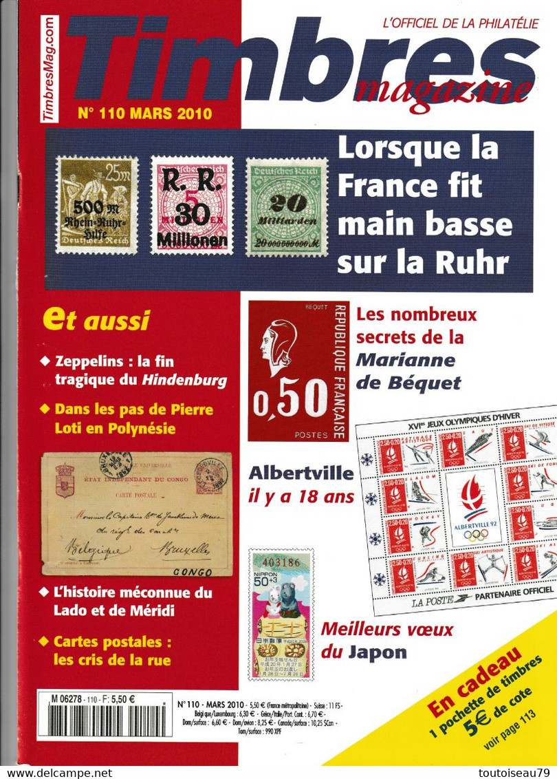 TIMBRES MAGAZINE Annee Complète 2010 (11 Numeros) - Francés