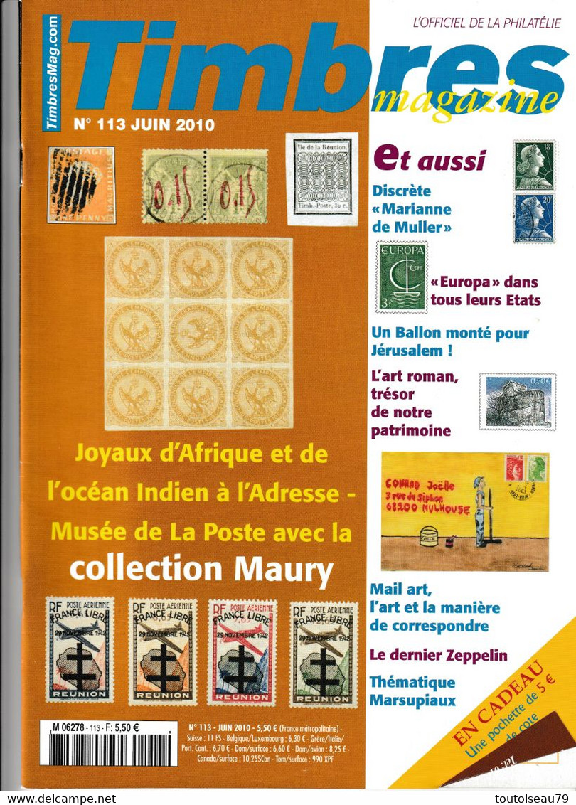 TIMBRES MAGAZINE Annee complète 2010 (11 numeros)