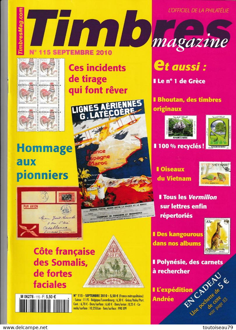 TIMBRES MAGAZINE Annee complète 2010 (11 numeros)