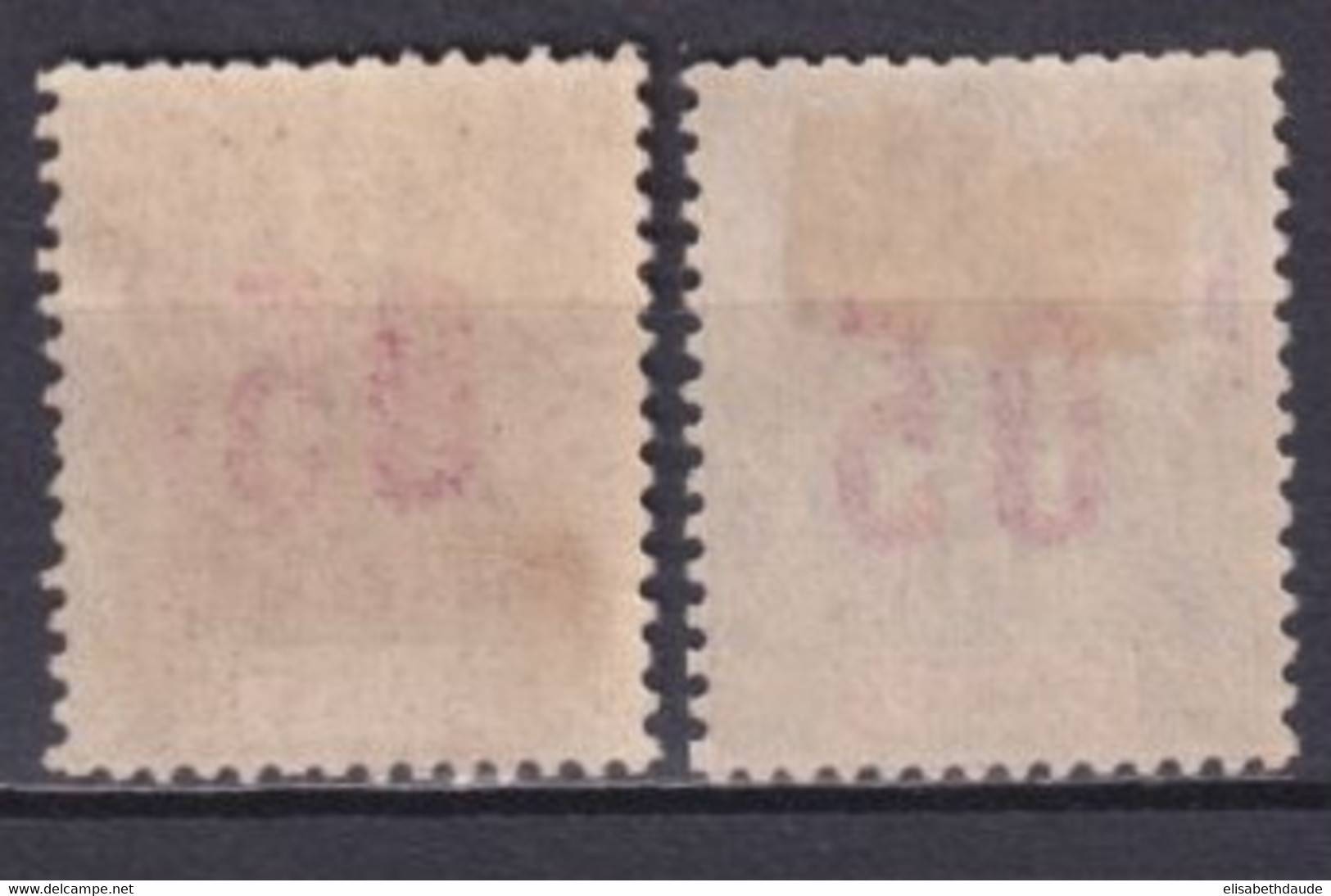 GABON - 1912 - CHIFFRE ESPACE - YVERT N° 68+68A (*) SANS GOMME - COTE = 14 EUR. - - Neufs