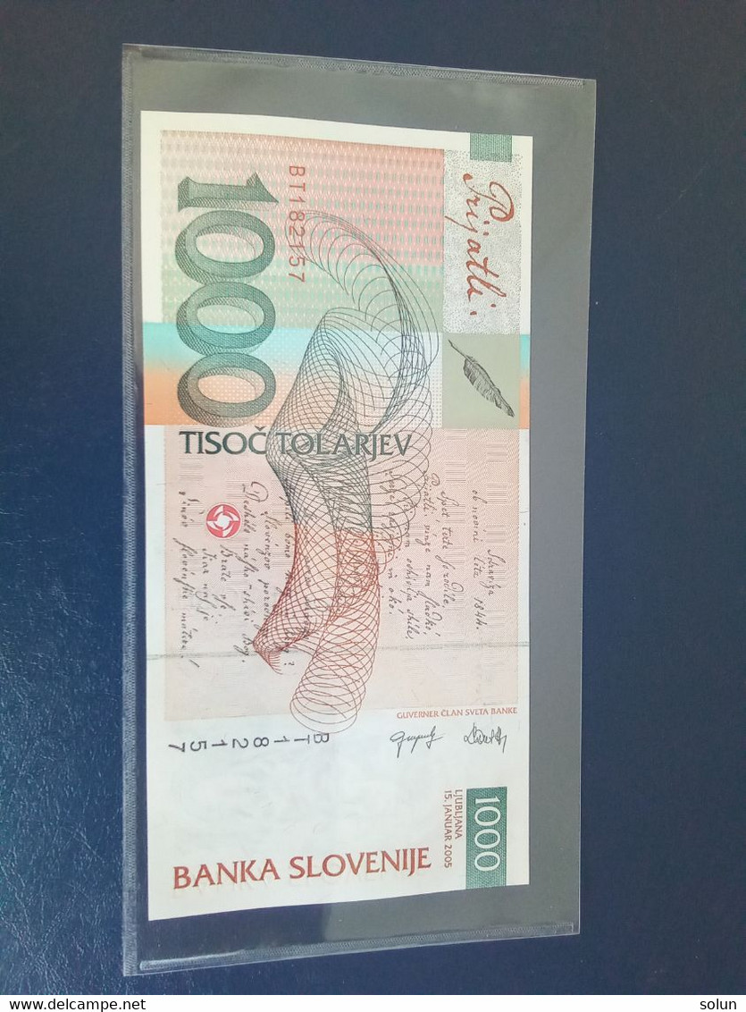 1000 TOLAR TOLARJEV TOLARS  2005  DR.FRANCE PREŠEREN   BANKA SLOVENIJE - Slovénie