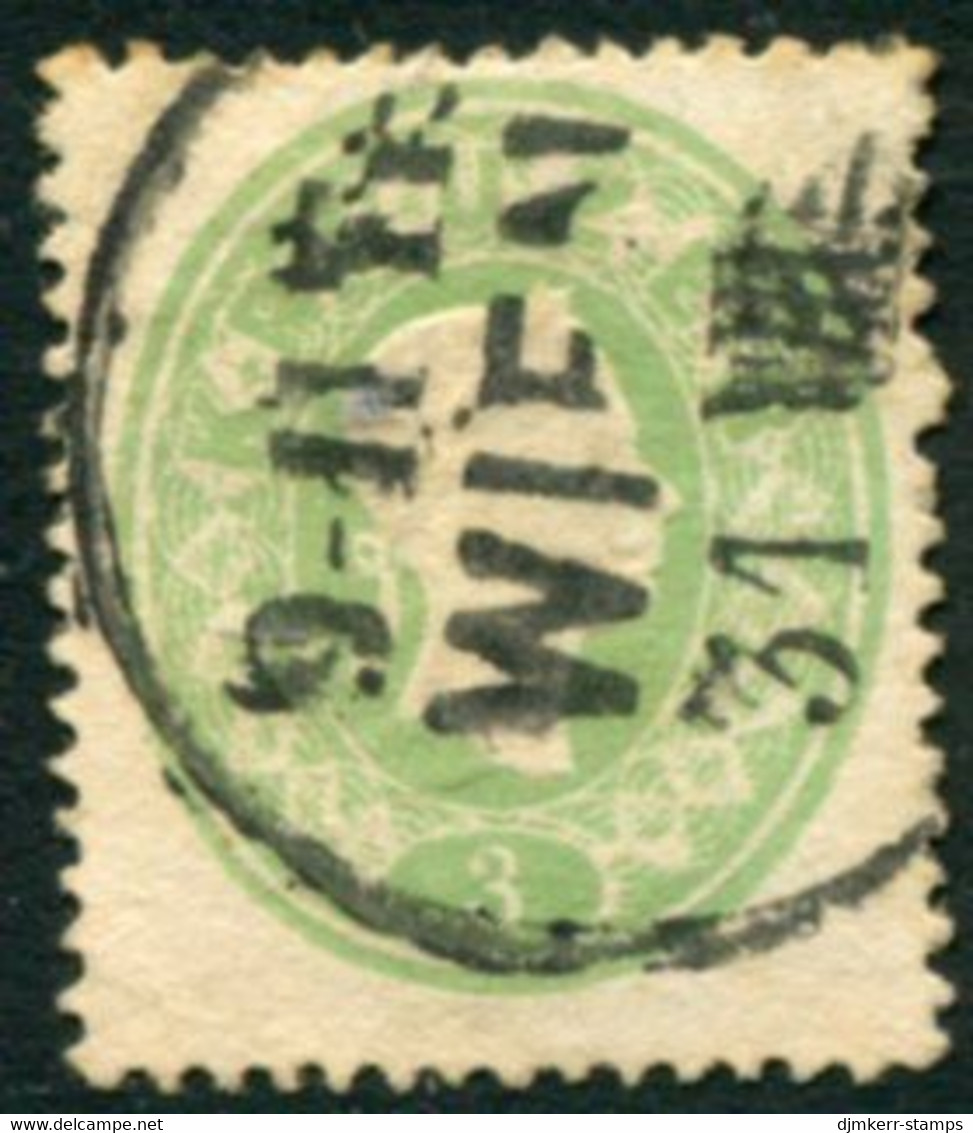 AUSTRIA 1860 Franz Joseph In Oval 3 Kr. Used.  Michel 19 - Gebraucht