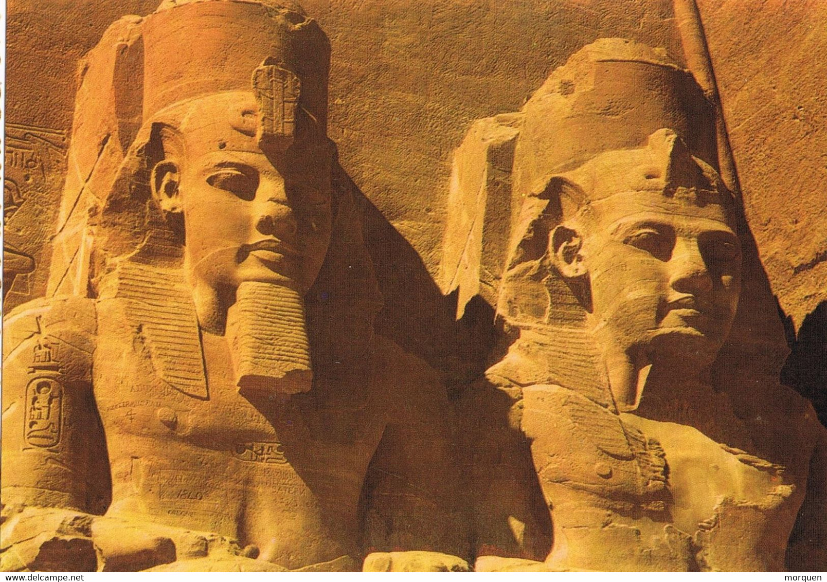 46753. Postal EGYPT (Egipto)  ABU SIMBEL, Estatuas Gigantes Templo  Ramses II - Temples D'Abou Simbel
