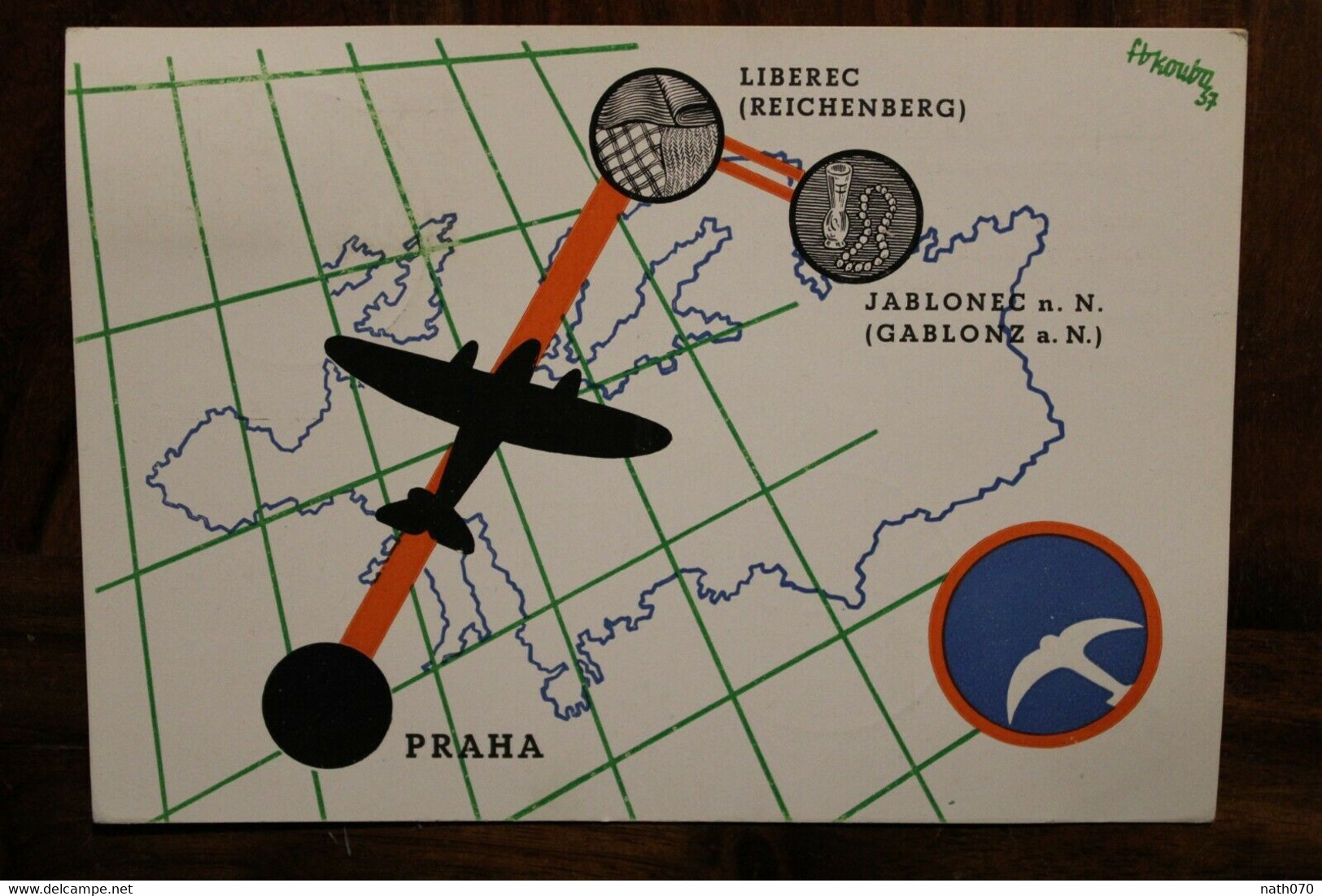 1937 Liberec Ceskoslovenske Statni Aerolinie Luftpost Air Mail Eroeffung CSA Luftpost Flugpost Par Avion - Ocupación 1938 – 45