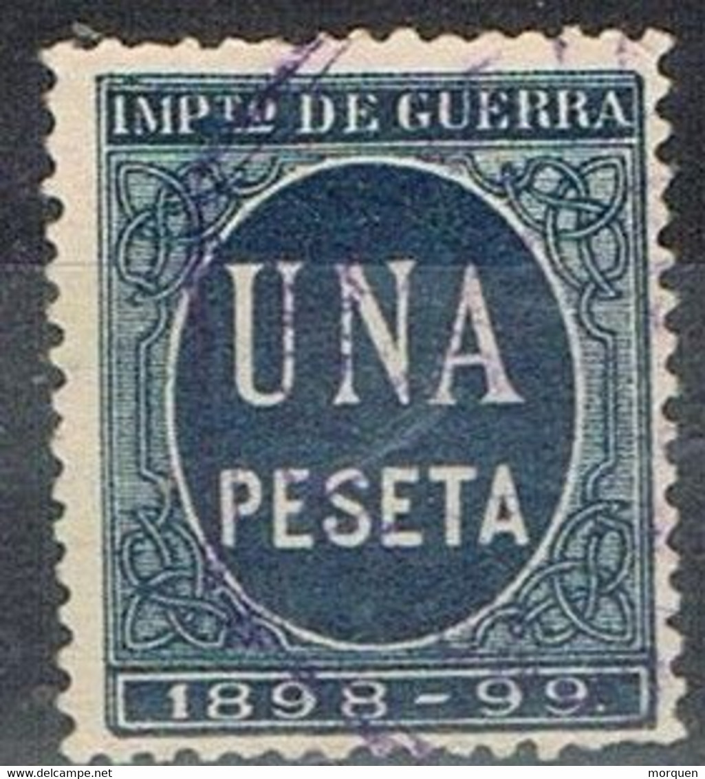 Sello 1 Pts Azul  IMPUESTO GUERRA 1898-1899. Uso Fiscal No Empleados Postalmente º - Impuestos De Guerra