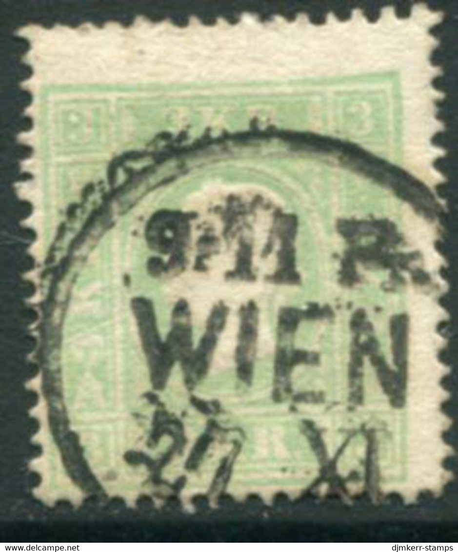 AUSTRIA 1859 Franz Joseph Type II 3 Kr. Green Used.  Michel 12 II - Gebraucht