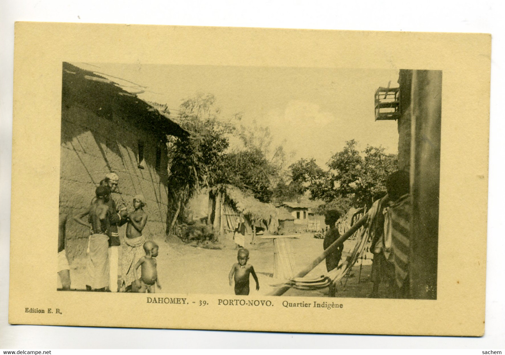 DAHOMEY 169 PORTO NOVO Anim  Quartier Indigène Femme Poitrine Nue   écrite En 1917  No 39  Edit E.R - Dahomey