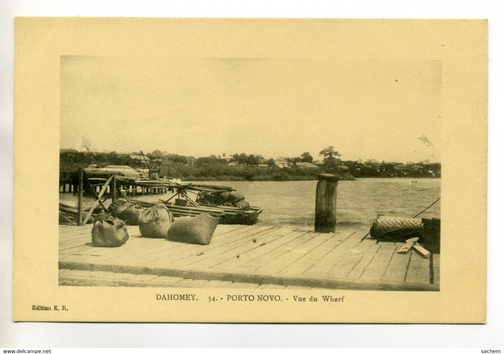 DAHOMEY 170 PORTO NOVO Port Vue Du Wharf Sacs Sur Quai Jetée  No 34 Edit E.R   Edit E.R - Dahomey