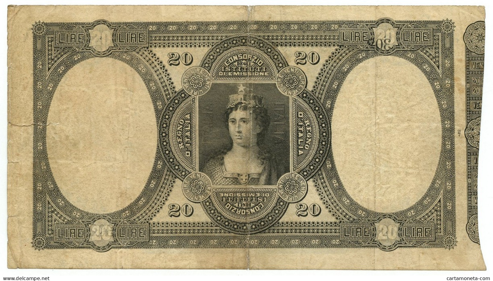 20 LIRE BIGLIETTO CONSORZIALE REGNO D'ITALIA 30/04/1874 QBB - Biglietto Consorziale