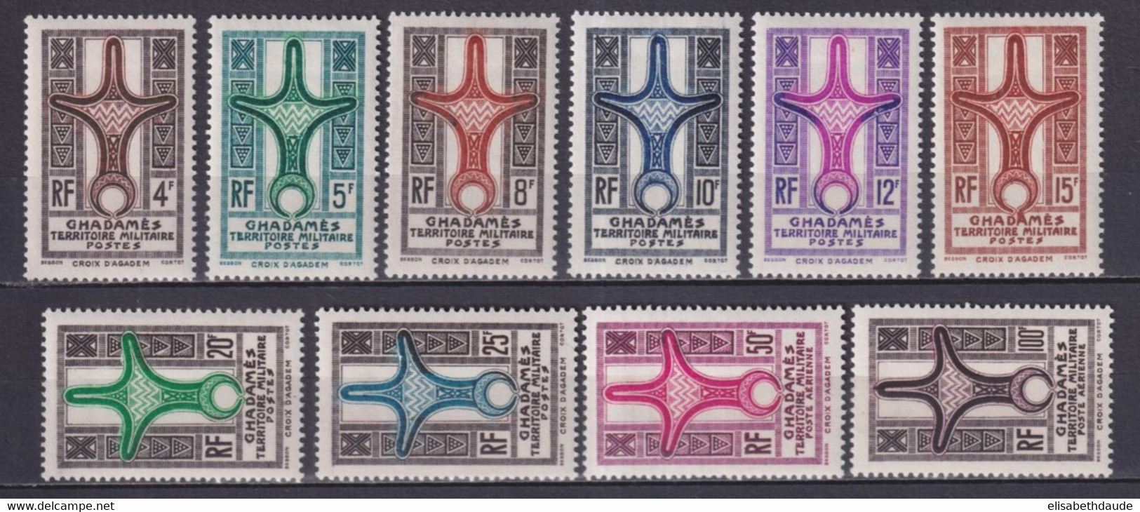 GHADAMES - PAYS COMPLET Avec POSTE AERIENNE ! - YVERT N° 1/8 + PA 1/2 * MLH - COTE = 105 EUROS  - - Unused Stamps