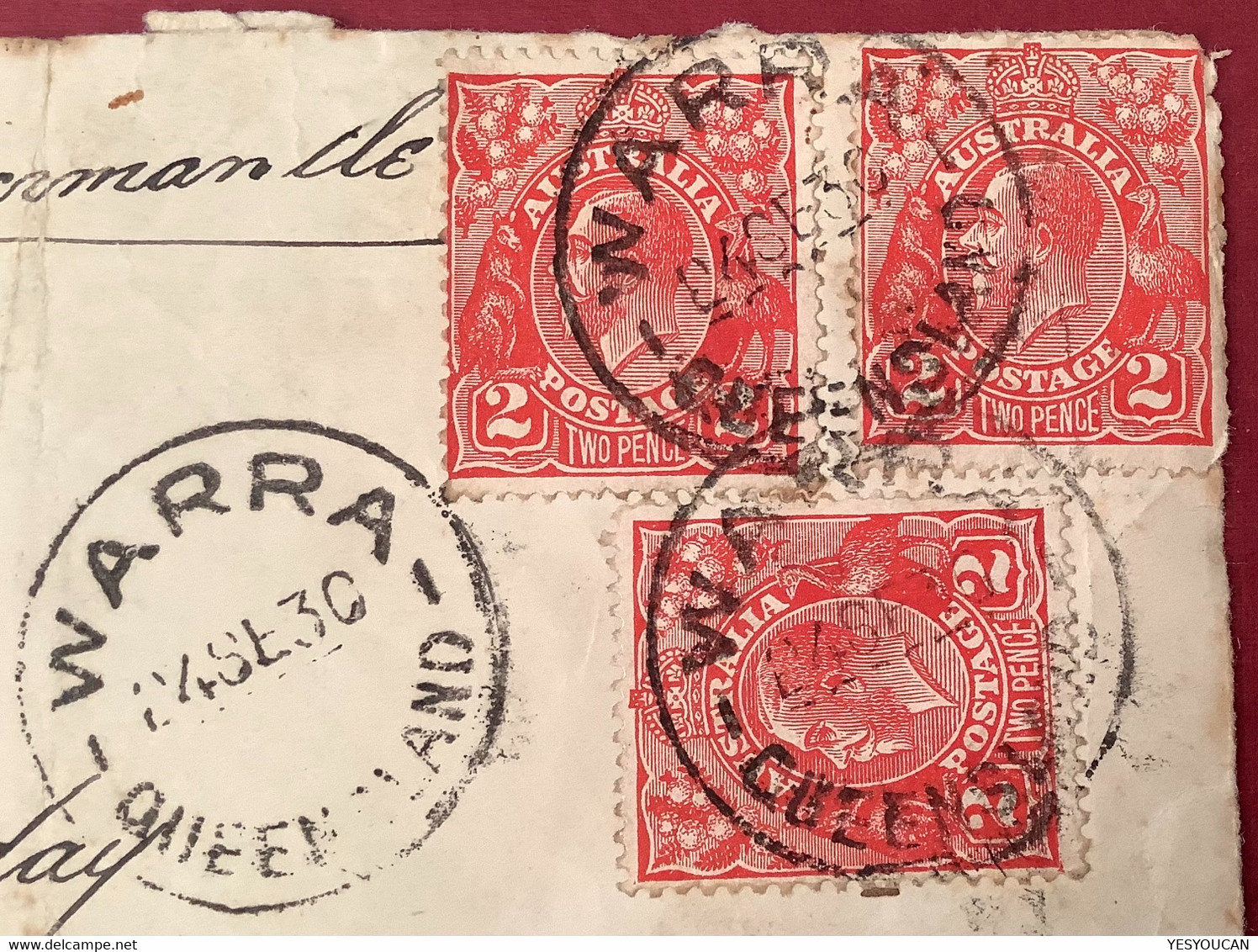 AIR MAIL 1930-1933 Two Cover PERTH>GB VIA KARACHI INDIA & WARRA>SOUTH AFRICA VIA FREMANTLE  (Australia KGV - Covers & Documents