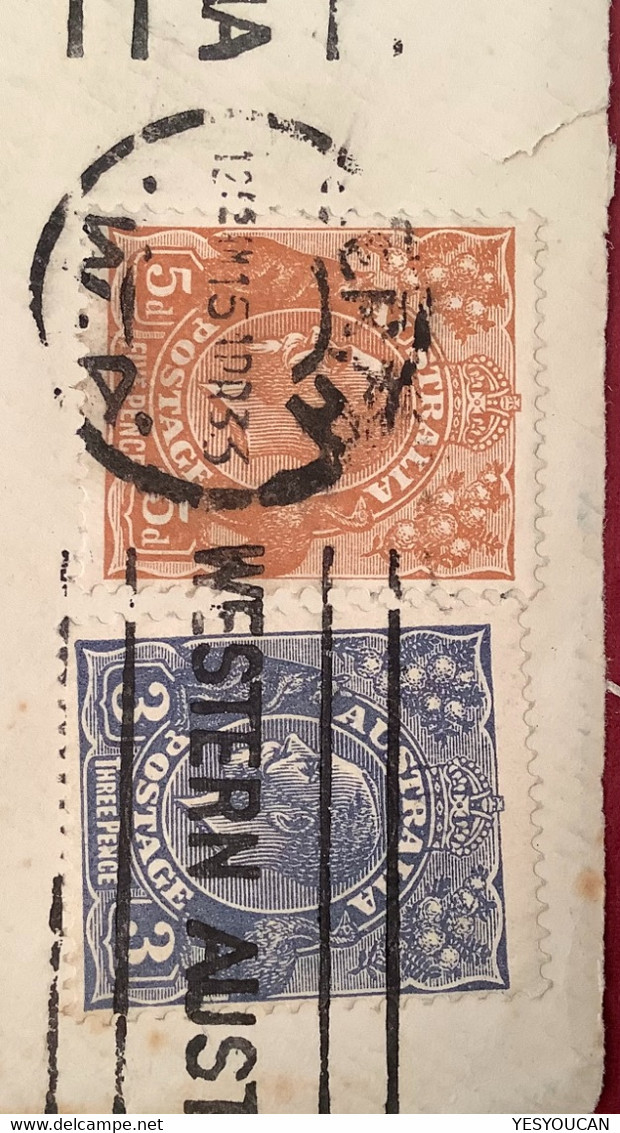 AIR MAIL 1930-1933 Two Cover PERTH>GB VIA KARACHI INDIA & WARRA>SOUTH AFRICA VIA FREMANTLE  (Australia KGV - Cartas & Documentos