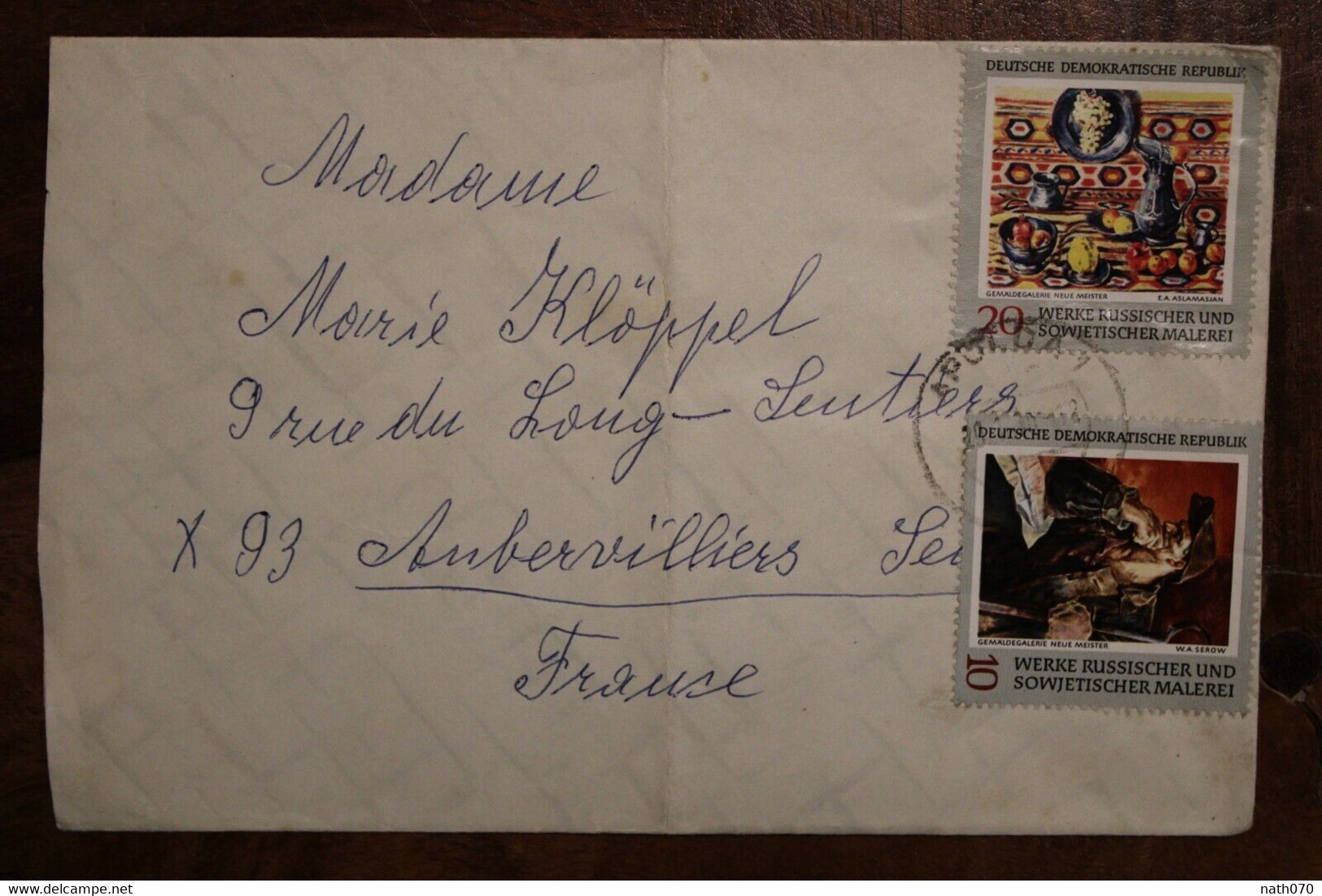 1960 APOLDA DDR Werke Russischer Aubervilliers France Cover - Cartas & Documentos