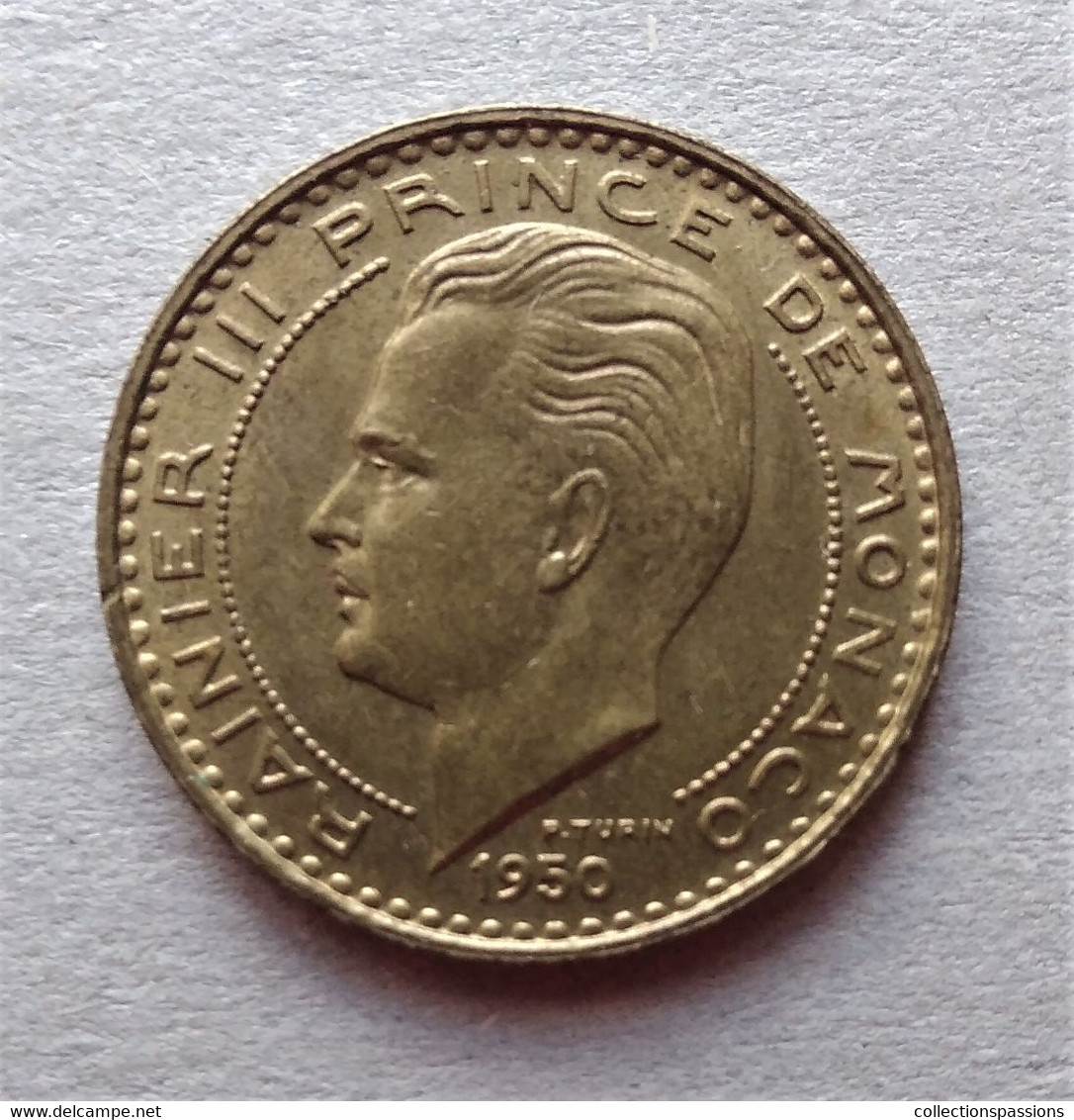 - MONACO - Rainier III Prince De Monaco - 20 Francs. 1950 - - 1949-1956 Oude Frank