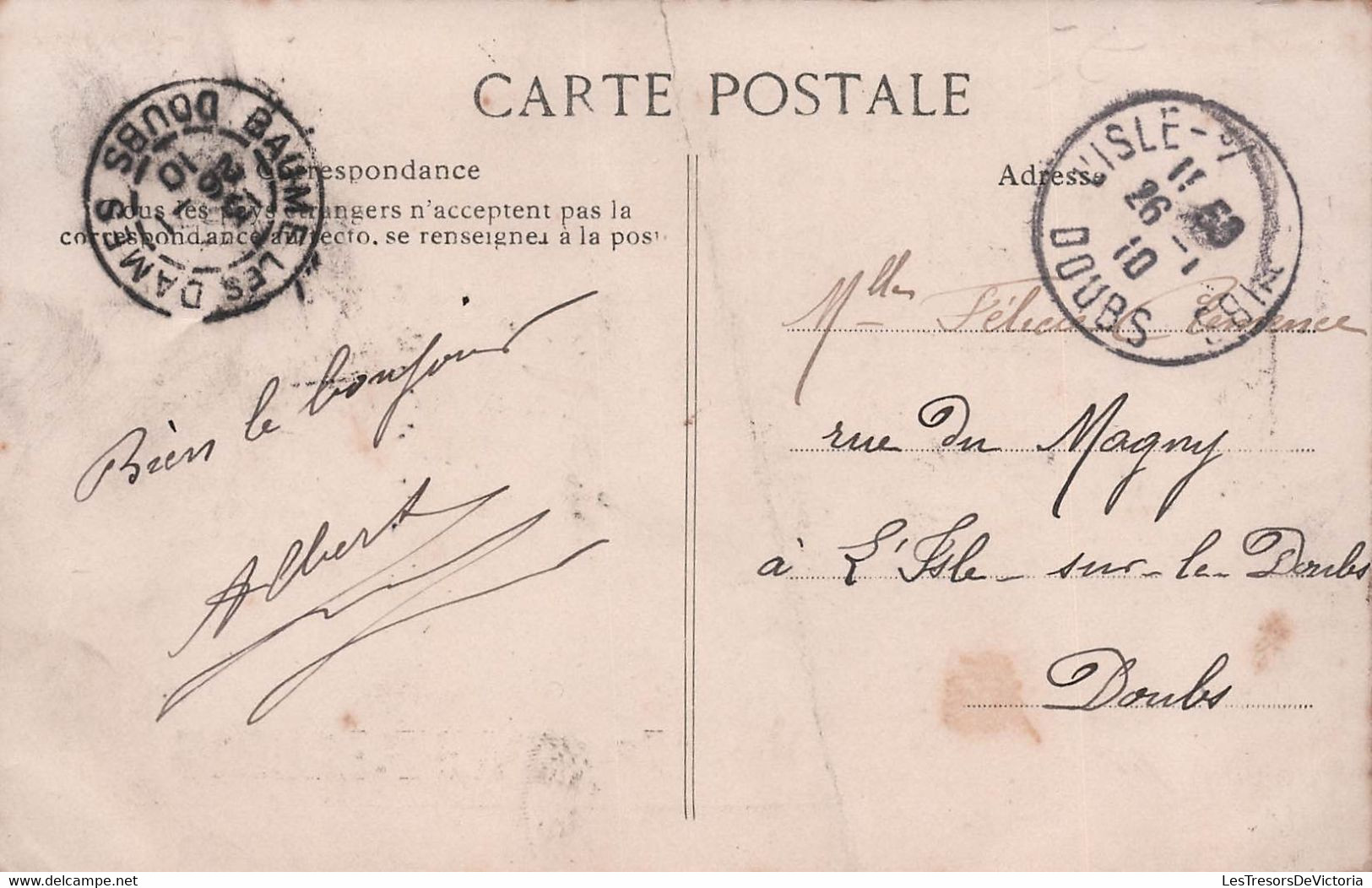 CPA Un Bonjour Du 47me D'artillerie - E L D  - Carte Voyagée De Baume Les Dames à L'isle Sur L Doubs En 1910 - Train - Sonstige & Ohne Zuordnung