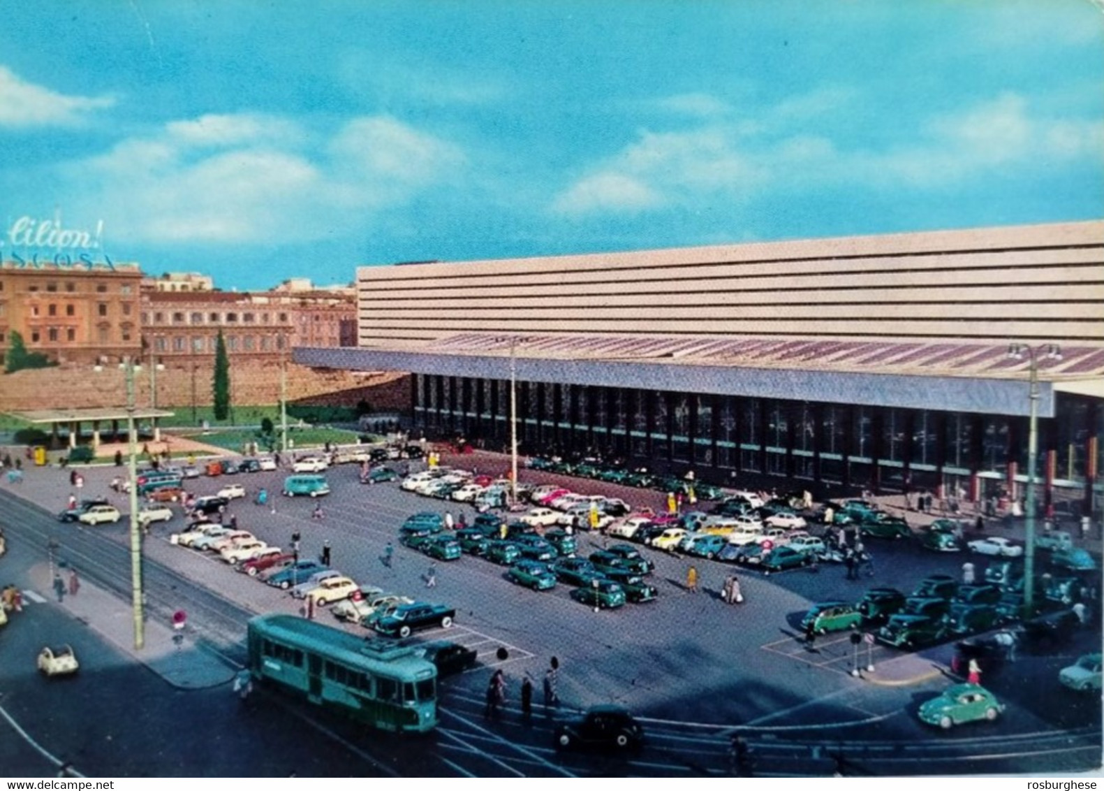 Cartolina Roma, Stazione Termini (11) FG VG 1966 - Stazione Termini