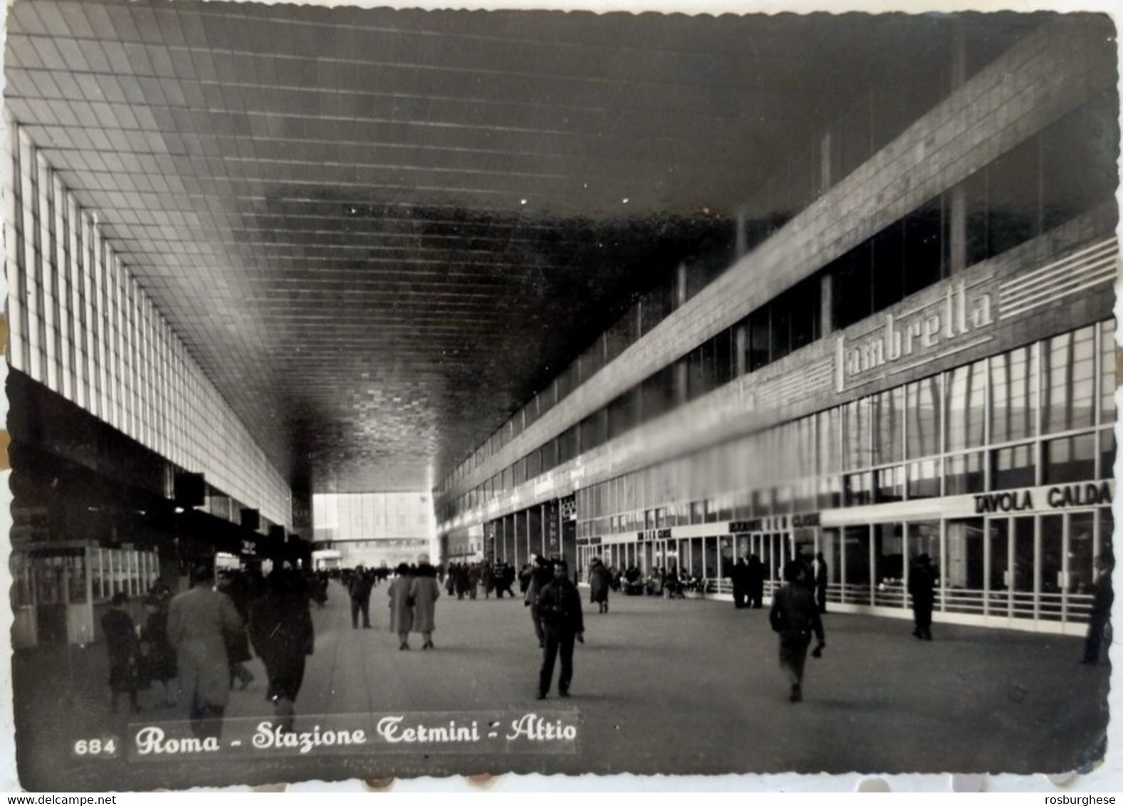 Cartolina Roma, Stazione Termini (15) FG VG 1955 - Stazione Termini