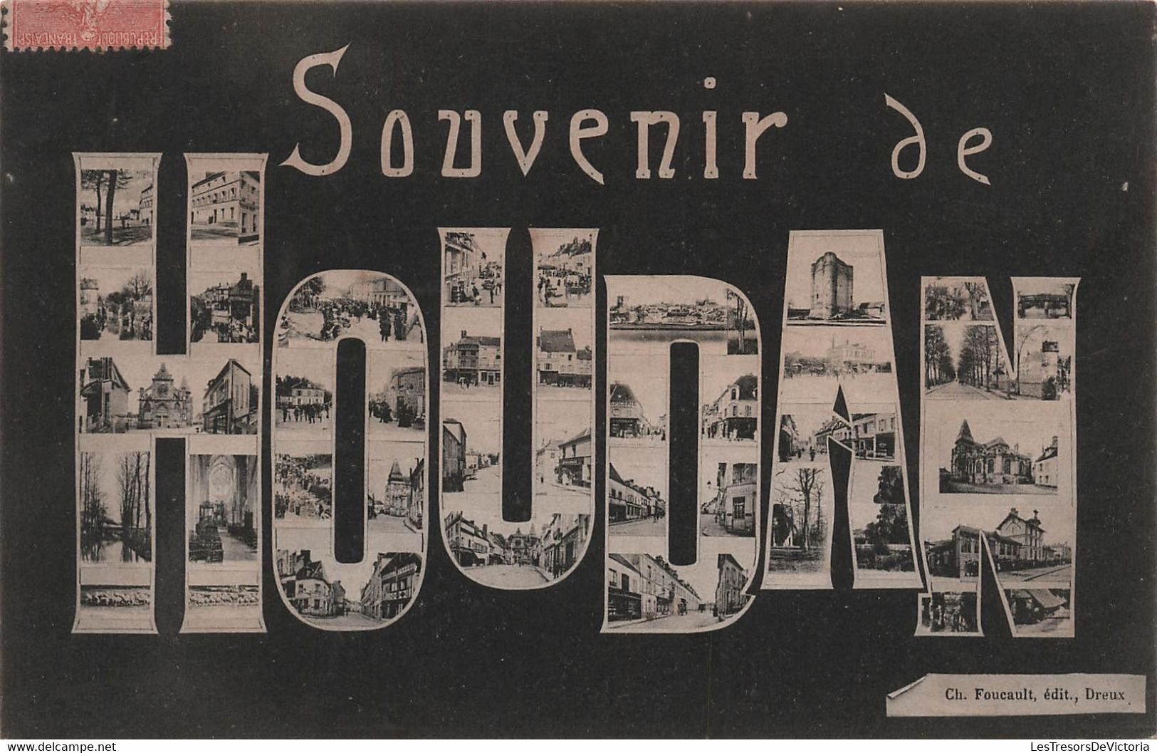 CPA Souvenir De Houdan - Carte Multivues - Ch Foucault Edit - Dreux - 1905 - Greetings From...