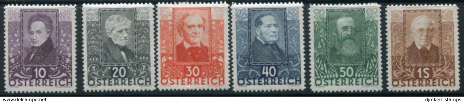 AUSTRIA 1931 Writers Set LHM / *.   Michel 524-29 - Unused Stamps