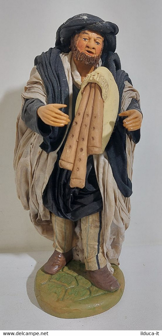 02346 Pastorello Presepe Napoletano - Statuina In Terracotta - Suonatore - 26 Cm - Presepi