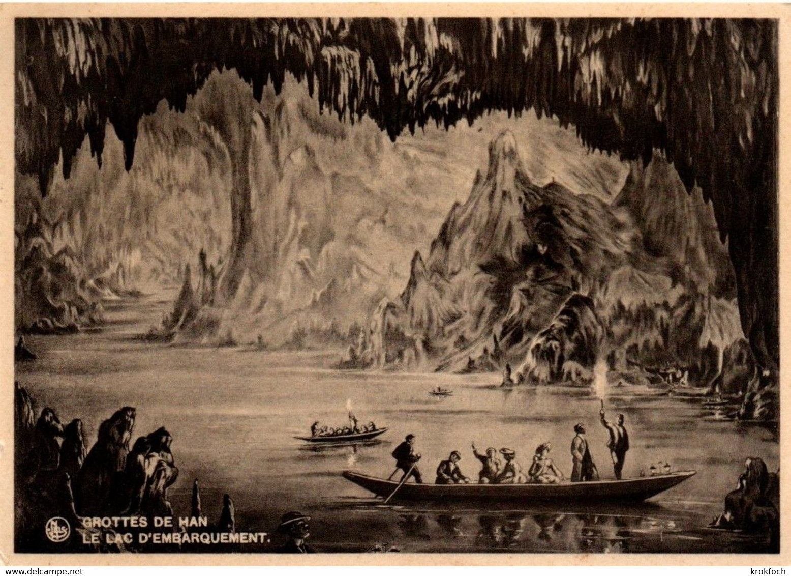 Grottes De Han - Le Lac D'embarquement 1935 - Rochefort