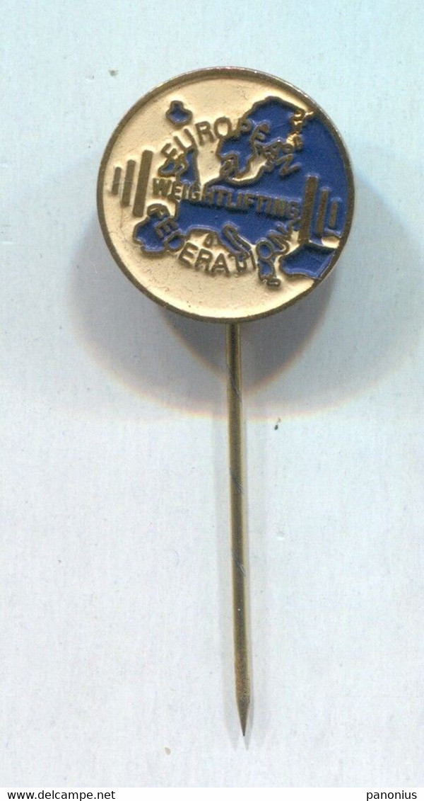 Weightlifting Gewichtheben - EWF European Federation Association, Vintage Pin Badge Abzeichen - Haltérophilie