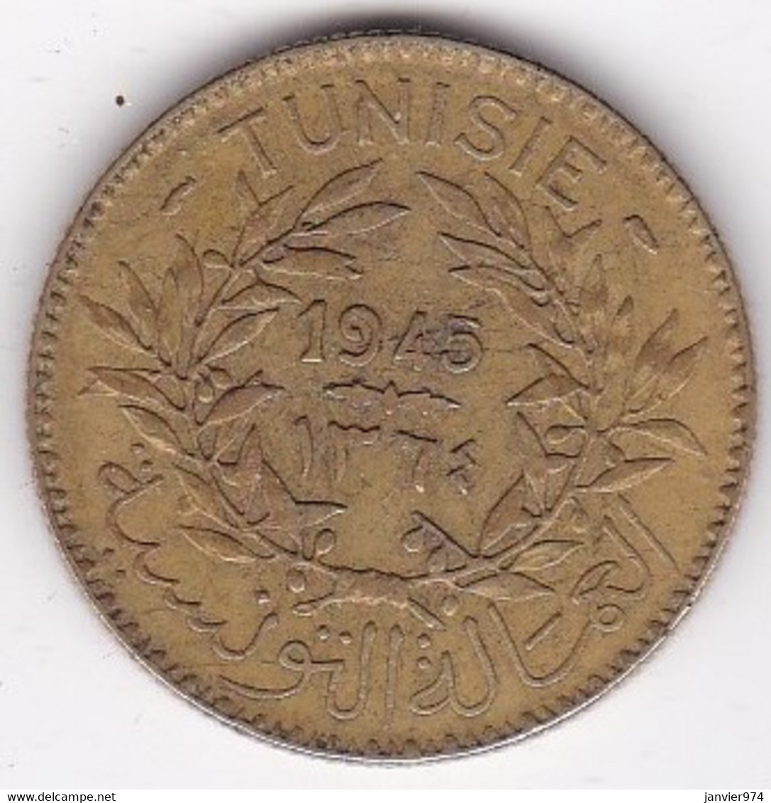 Protectorat Français  Bon Pour 2 Francs 1945 / 1364, En Bronze Aluminium, Lec# 298 - Tunisia