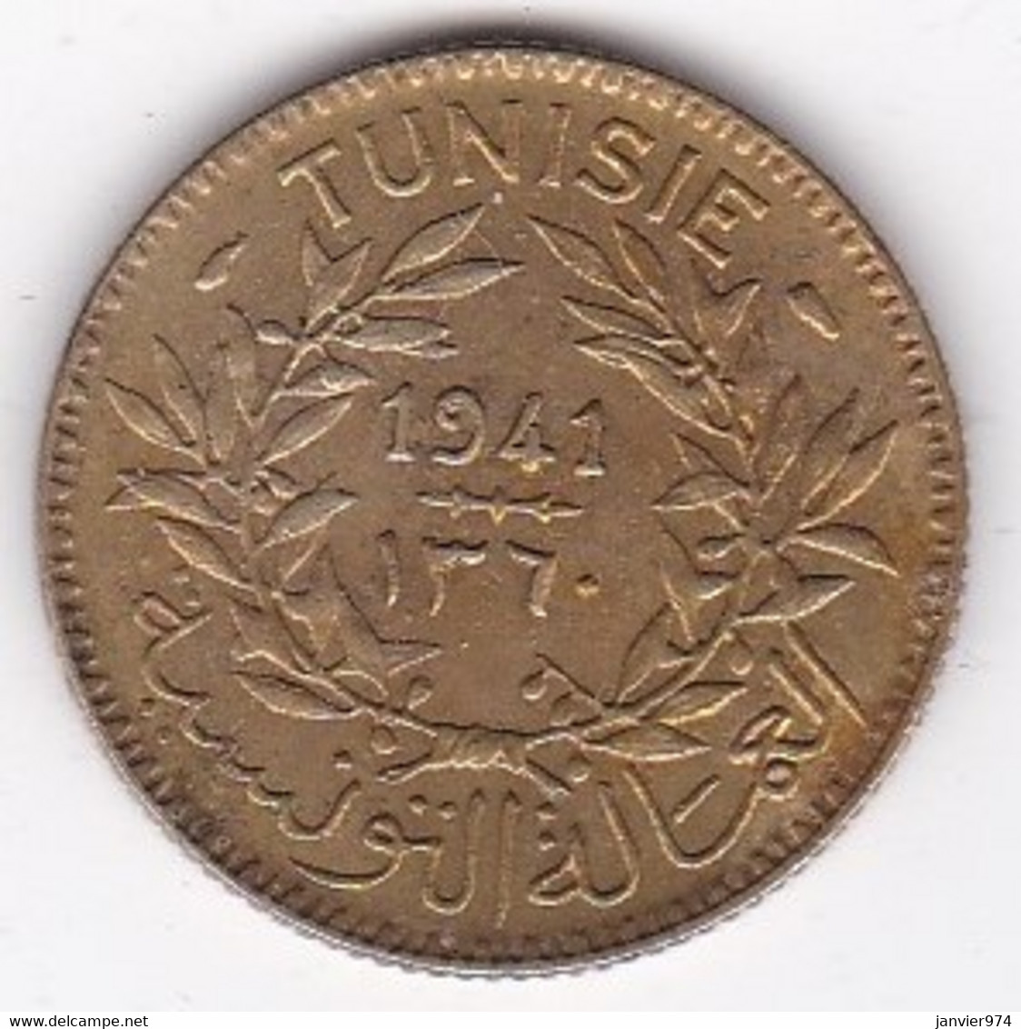 Protectorat Français Bon Pour 1 Franc 1941 – AH 1360 En Bronze-aluminium , Lec# 241 - Tunisia